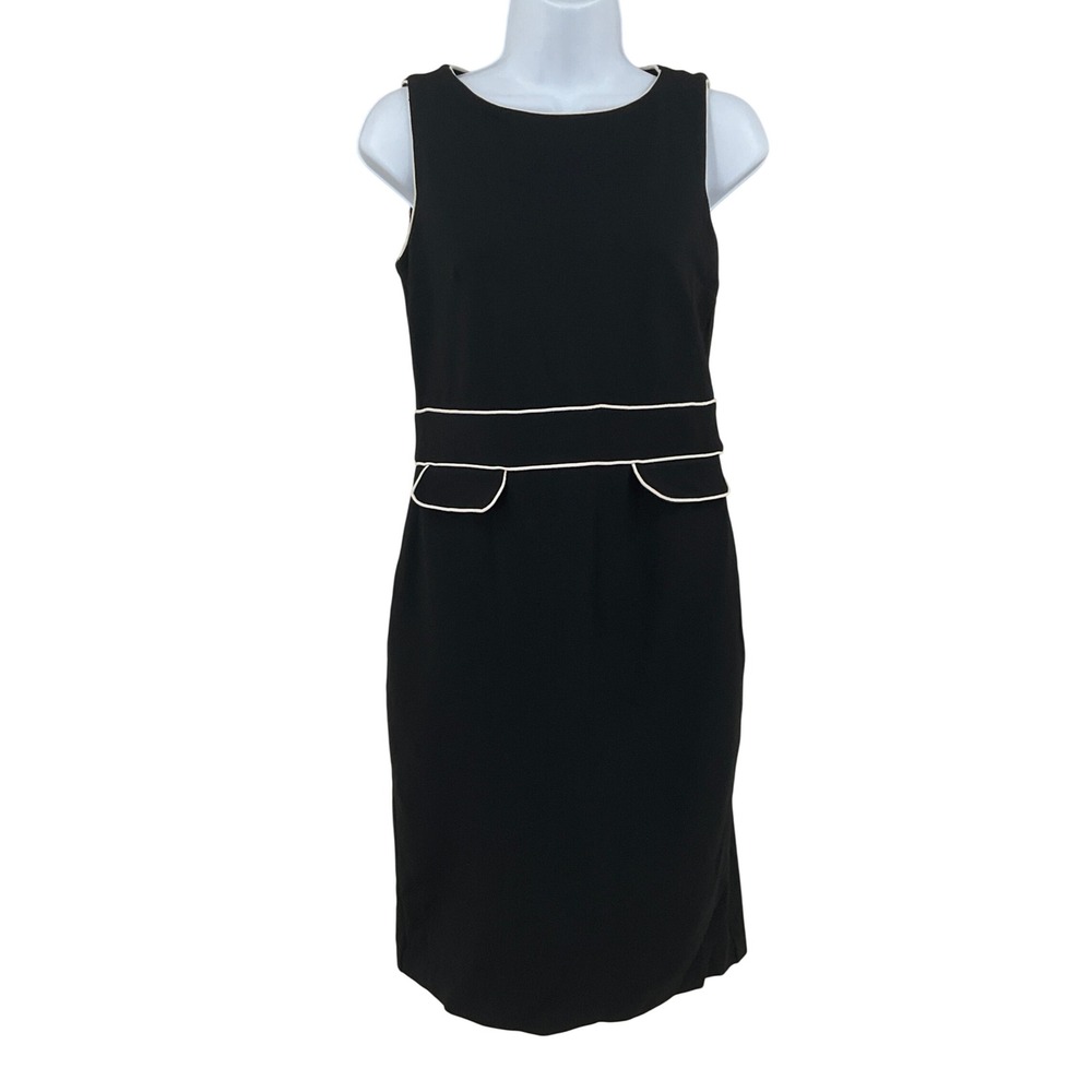 Talbots Sheath Dress Sz 2 Petite Black Sleeveless Workwear Cocktail Preppy